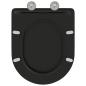 Preview: Schnellverschluss Toilettensitz mit sanftem Schließen - Duroplast, Schwarz