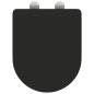 Preview: Schnellverschluss Toilettensitz mit sanftem Schließen - Duroplast, Schwarz