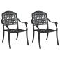 Preview: Gartenstuhl Set 2 Stück Schwarz Gusseisen