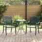 Preview: ARDEBO.de - Gartenstühle 2er Set Grün Gussaluminium