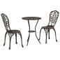 Preview: 3-teiliges Garten Bistro Set aus bronziertem Gusseisen