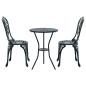 Preview: 3-teiliges Garten Bistro Set Grün Gusseisen