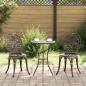 Preview: ARDEBO.de - 3-teiliges Garten Bistro Set Bronze Gusseisen