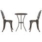 Preview: 3-teiliges Garten Bistro Set Bronze Gusseisen
