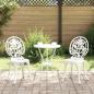 Preview: ARDEBO.de - 3-teiliges Garten Bistro Set Weiß Gusseisen