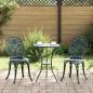 Preview: ARDEBO.de - 3-teiliges Garten Bistro Set Grün aus Gusseisen
