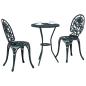 Preview: 3-teiliges Garten Bistro Set Grün aus Gusseisen