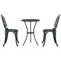 Preview: 3-teiliges Garten Bistro Set Grün aus Gusseisen