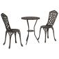 Preview: 3-teiliges Garten Bistro Set Bronze Gusseisen