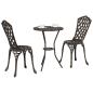 Preview: 3-teiliges Garten Bistro Set Bronze Gusseisen