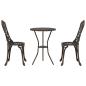 Preview: 3-teiliges Garten Bistro Set Bronze Gusseisen