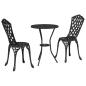 Preview: 3-teiliges Gartenset / Bistro Set aus schwarzem Gusseisen