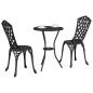 Preview: 3-teiliges Gartenset / Bistro Set aus schwarzem Gusseisen