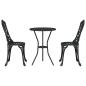 Preview: 3-teiliges Gartenset / Bistro Set aus schwarzem Gusseisen