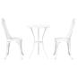 Preview: 3-teiliges Garten Bistro Set aus weißem Gussaluminium