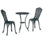 Preview: 3-teiliges Garten Bistro Set Grün Gusseisen