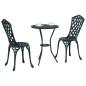 Preview: 3-teiliges Garten Bistro Set Grün Gusseisen