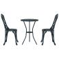 Preview: 3-teiliges Garten Bistro Set Grün Gusseisen