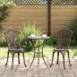 Preview: ARDEBO.de - Gartenstühle 2er Set Bronze Gussaluminium