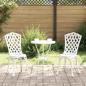 Preview: ARDEBO.de - Gartenstühle 2 Stück Weiß Gussaluminium