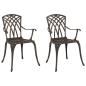 Preview: Gartenstühle 2er Set Bronze aus Gussaluminium