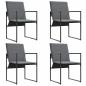 Preview: Gartenstühle mit Kissen, 4 Stück, Schwarz, Textilene