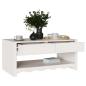 Preview: Couchtisch ""DRAMMEN"" Weiß 99x55x45 cm Massivholz Kiefer