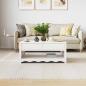 Preview: Couchtisch ""DRAMMEN"" Weiß 99x55x45 cm Massivholz Kiefer