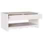 Preview: Couchtisch ""DRAMMEN"" Weiß 99x55x45 cm Massivholz Kiefer