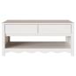 Preview: Couchtisch ""DRAMMEN"" Weiß 99x55x45 cm Massivholz Kiefer