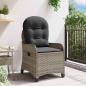 Preview: Relaxsessel mit Kissen Grau Poly Rattan