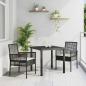 Preview: ARDEBO.de - Gartenstühle 2 Stück mit Kissen Schwarz Poly Rattan
