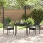 Preview: Gartenstühle 2 Stück mit Kissen Schwarz Poly Rattan