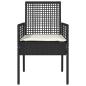 Preview: Gartenstühle 2 Stück mit Kissen Schwarz Poly Rattan