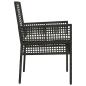 Preview: Gartenstühle 2 Stück mit Kissen Schwarz Poly Rattan