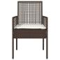 Preview: Gartenstühle 2 Stück mit Kissen Braun Poly-Rattan