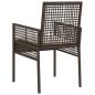 Preview: Gartenstühle 2 Stück mit Kissen Braun Poly-Rattan