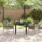 Preview: Gartenstühle 2 Stück mit Kissen Grau Poly Rattan