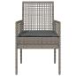Preview: Gartenstühle 2 Stück mit Kissen Grau Poly Rattan