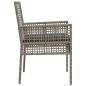 Preview: Gartenstühle 2 Stück mit Kissen Grau Poly Rattan