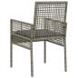 Preview: Gartenstühle 2 Stück mit Kissen Grau Poly Rattan