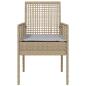 Preview: Gartensessel 2 Stück mit Kissen Beige Poly Rattan