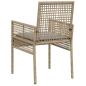 Preview: Gartensessel 2 Stück mit Kissen Beige Poly Rattan