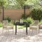 Preview: Gartenstühle 2 Stück mit Kissen Beige Poly Rattan