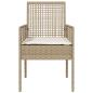 Preview: Gartenstühle 2 Stück mit Kissen Beige Poly Rattan