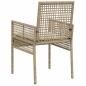 Preview: Gartenstühle 2 Stück mit Kissen Beige Poly Rattan