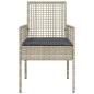 Preview: Gartenstühle 2 Stück mit Kissen Hellgrau Poly Rattan