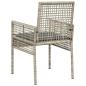 Preview: Gartenstühle 2 Stück mit Kissen Hellgrau Poly Rattan