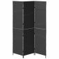 Preview: Raumteiler 3-Panel Faltbar Schwarz 146x180 cm Poly Rattan