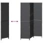 Preview: Raumteiler 3-Panel Faltbar Schwarz 146x180 cm Poly Rattan